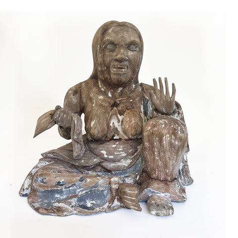 Japanese wood carving of "Datsue-ba," Meiji period