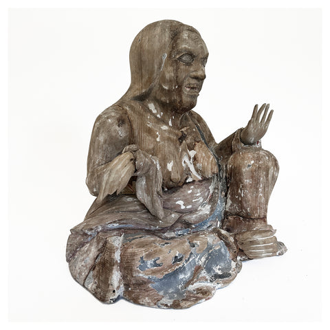 Japanese wood carving of "Datsue-ba," Meiji period