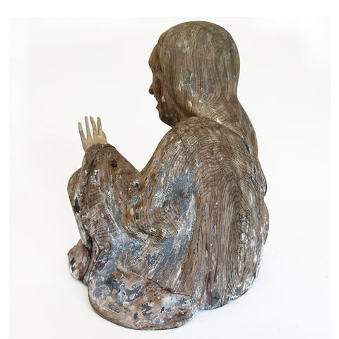 Japanese wood carving of "Datsue-ba," Meiji period